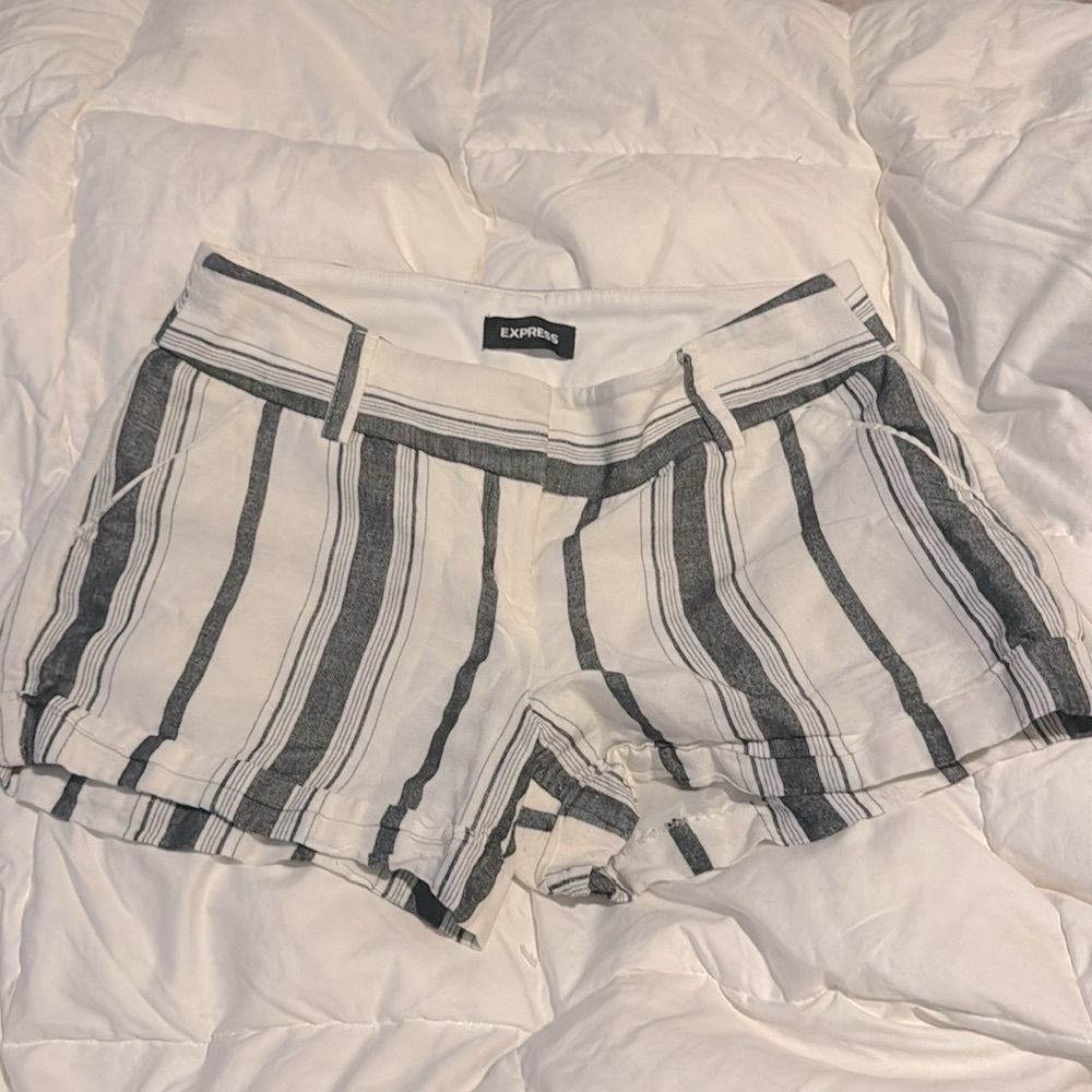 Express Striped Midi Shorts